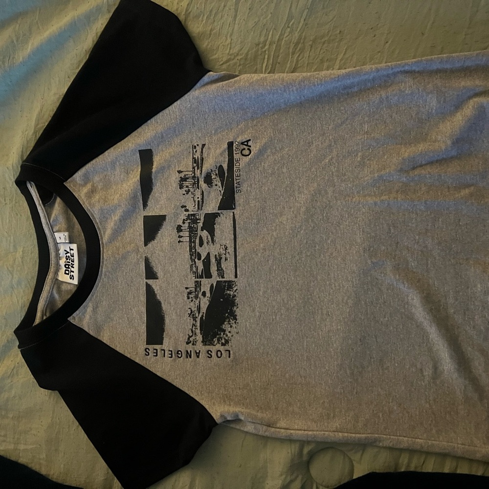 Sporty & Rich Gray and Black Los Angeles Tee